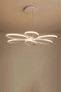 Rattam Wind Tekli Kahverengi Sarkıt Modern Bambu Salon-Oturma Odası Avize