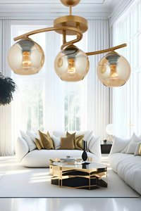 Apliqa Elina 6'lı Altın Sarkıt Modern Metal Salon-Oturma Odası Avize