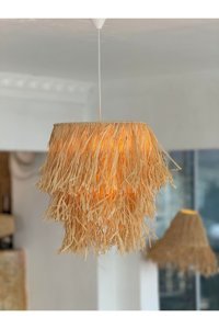 Şl Şef Light 4'lü Gri Otantik Ahşap Salon-Oturma Odası Avize
