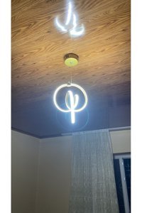 Nivo Helis Tekli Beyaz Modern Alüminyum Salon Avize