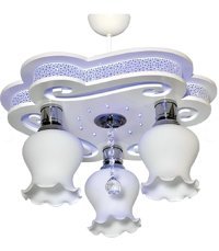 Avize Çarşısı Artemide 5'li Beyaz Sarkıt Modern Metal Salon-Oturma Odası Avize