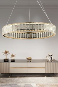 Apliqa Rocco Tekli Altın Sarkıt Modern Metal Salon-Oturma Odası Avize