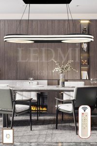 Ladco Aydınlatma A-414-1S Tekli Siyah Halka Modern Alüminyum Salon-Oturma Odası Avize