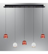 Lit Dizayn 3'lü Gri Silindir Modern Kumaş Salon-Oturma Odası Avize