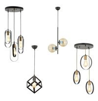 Apliqa 7'li Siyah Sarkıt Modern Metal Salon-Oturma Odası Avize