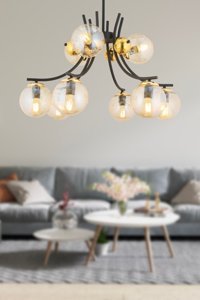 Apliqa Becca 2'li Siyah Sarkıt Modern Metal Salon-Oturma Odası Avize