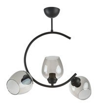 Merlamp Tekli Siyah Ledli Modern Alüminyum Salon-Oturma Odası Avize
