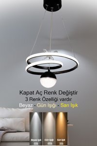 Sanctum Hellin Tekli Siyah Metal Modern Alüminyum Salon-Oturma Odası Avize