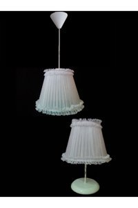 Naturel Lighting Balle Tekli Beyaz Sarkıt Modern Halat Salon-Oturma Odası Avize