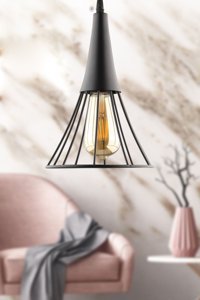 Begüsa Akgün Tekli Siyah Sarkıt Modern Plastik Salon-Oturma Odası Avize