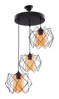Tt Aydınlatma Tt006-3Y-Sy 3'lü Siyah Ledli Modern Alüminyum Salon-Oturma Odası Avize