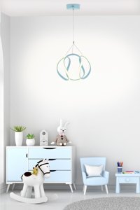 Kuğulu 7'li Turuncu Cam Modern Cam Salon-Oturma Odası Avize