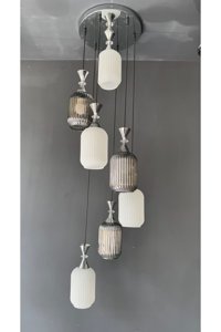 Begüsa No:2 Tekli Kahverengi Sarkıt Modern Ahşap Salon-Oturma Odası Avize