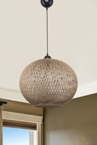 Fumo Home Tekli Kahverengi Sarkıt Modern Ahşap Salon-Oturma Odası Avize