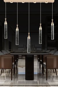 Apliqa Joren 3'lü Bej Metal Modern Metal Salon-Oturma Odası Avize