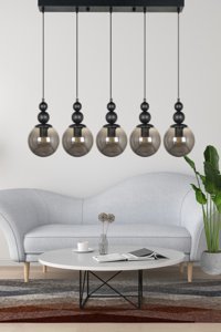 Avizemoda Lora 3'lü Gümüş Kristal Taşlı Retro Metal Salon-Oturma Odası Avize