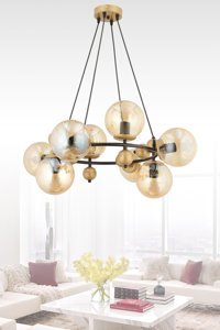 Eslight E981 Tekli Kahverengi Sarkıt Modern Plastik Salon-Oturma Odası Avize