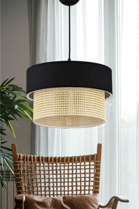 Evlight Tekli Bej Hasır Otantik Hasır Salon-Oturma Odası Avize