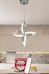 Pera 3'lü Gri Halka Modern Alüminyum Salon-Oturma Odası Avize