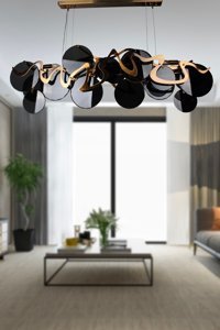 Apliqa Ayan 4'lü Altın Sarkıt Modern Metal Salon-Oturma Odası Avize