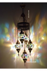 İnstababyrooms Tekli Çok Renkli Desenli Modern Kumaş Salon-Oturma Odası Avize