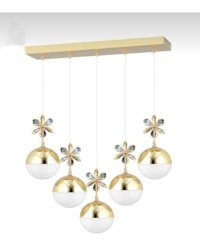 Belezahome Yıldız Tekli Çok Renkli Sarkıt Modern Kumaş Bebek-Çocuk Odası Avize