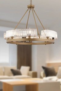 Apliqa Atlas Tekli Kahverengi Sarkıt Modern Metal Salon-Oturma Odası Avize