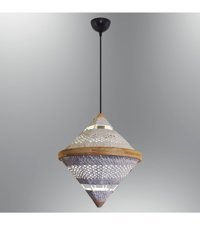 Tt Aydınlatma Tt002-Fsr Tekli Sarı Ledli Modern Alüminyum Salon-Oturma Odası Avize