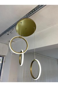Ozyaydınlatma Tekli Beyaz Kristal Taşlı Modern Alüminyum Salon Avize
