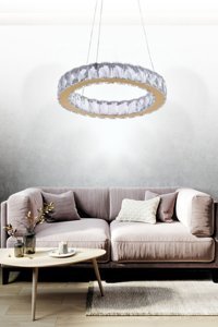 Avizemoda Lora 4'lü Gümüş Kristal Taşlı Retro Metal Salon-Oturma Odası Avize