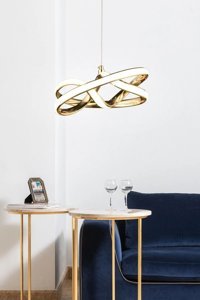 Lucea Hena Tekli Altın Metal Modern Metal Salon-Oturma Odası Avize