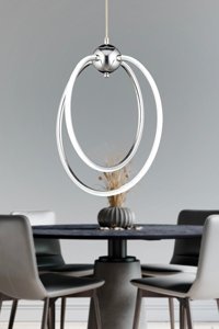 Apliqa Liya Tekli Krom Kristal Taşlı Modern Metal Salon-Oturma Odası Avize