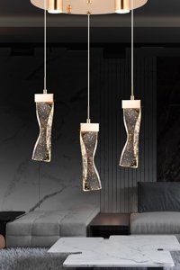 Apliqa Ariane 8'li Kahverengi Sensörlü Sarkıt Modern Metal Salon-Oturma Odası Avize