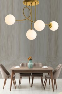 Abajur Evim Tekli Altın Cam Modern Alüminyum Salon-Oturma Odası Avize