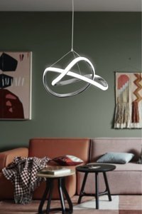 Poplinhome 1214 Tekli Ekru Makrome Bohem Çelik Salon-Oturma Odası Avize