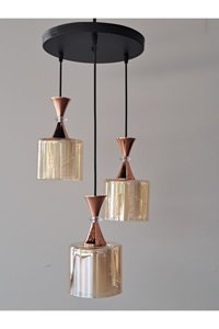 Luna Lighting 4738-2A-21 Supa Tekli Turuncu Küre Modern Metal Antre-Hol Avize