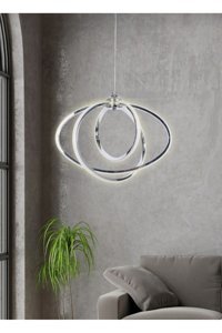 Almira Mihran 8'li Altın Kristal Taşlı Modern Çelik Salon-Oturma Odası Avize