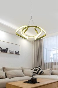 Polataydinlatma Burcu 2'li Bej Sarkıt Modern Metal Salon-Oturma Odası Avize