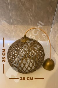 Özcan Aydınlatma 2831-B-12 Tekli Bej Küre Modern Metal Salon-Oturma Odası Avize