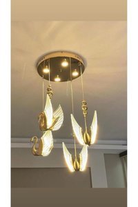 Öalpa Tekli Sarı Sarkıt Modern Metal Salon-Oturma Odası Avize