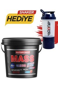 Nutripower Nutrition Çilek Aromalı 50 Servis Kas Yapıcı Gainer 5000 gr Toz + Shaker