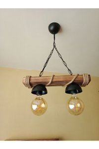 Osc Home Aydınlatma Tasarım 2'li Siyah Sarkıt Modern Alüminyum Salon-Oturma Odası Avize