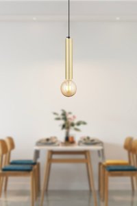 Apliqa Ekin 3'lü Altın Ledli Modern Metal Salon-Oturma Odası Avize