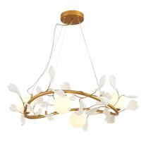 Nzl Lighting 5'li Altın Metal Modern Alüminyum Salon-Oturma Odası Avize