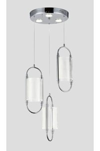 Vk Home Aydınlatma Ella 6'lı Gümüş Cam Modern Cam Salon-Oturma Odası Avize