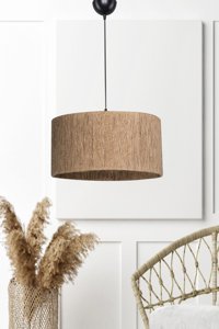 Evlight Tekli Altın Şapkalı Modern Kumaş Salon-Oturma Odası Avize