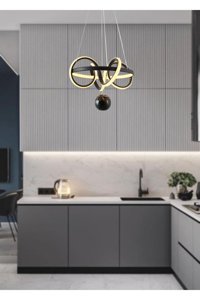 Tekay Aydınlatma Tekli Beyaz Şapkalı Modern Metal Salon-Oturma Odası Avize