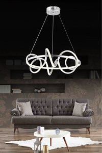 Newn 3'lü Metalik Sarkıt Modern Krom Salon-Oturma Odası Avize