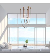 Tavcam Leydi 3'lü Beyaz Sarkıt Modern Cam Salon-Oturma Odası Avize