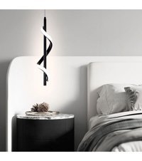 Abajur Evim Helheim Tekli Siyah Metal Modern Alüminyum Salon-Oturma Odası Avize